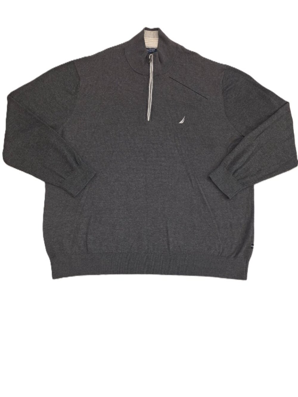 Nautica Grey Long Sleeve Quarter Zip Pullover